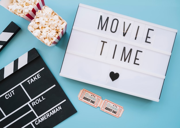 Free photo movie sign with cinema elements