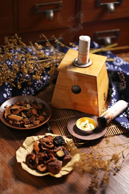 Free photo moxibustion chinese medicine