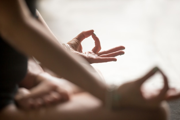 Mudra hand gesture closeup