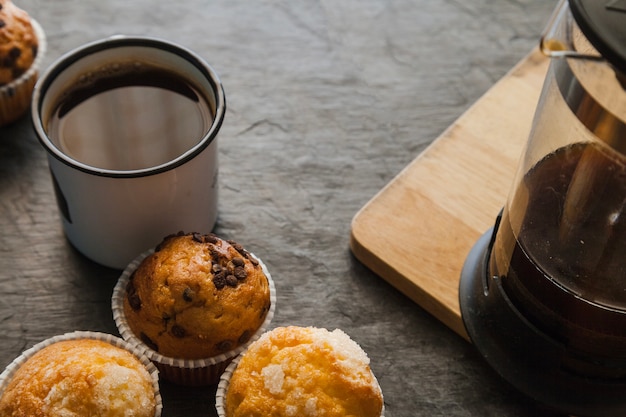 Free photo muffins and coffee