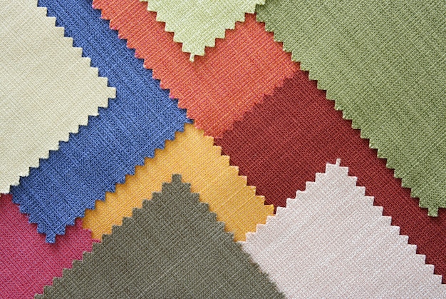 Multi color fabric texture samples