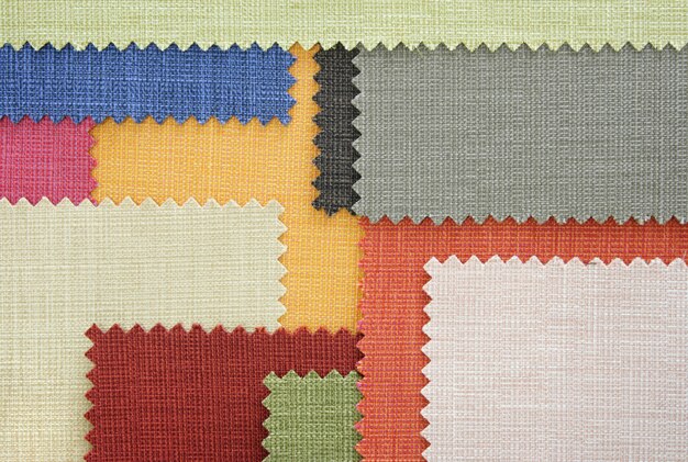 Multi color fabric texture samples