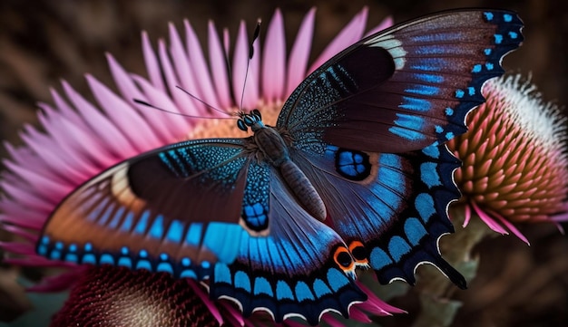 Free photo multi colored butterfly wing shows beauty in nature generative ai