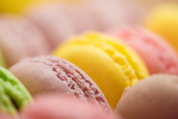 Multi-Flavoured Macarons. Macro photo