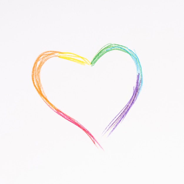 Free Photo multicolored abstract painting of lgbt heart