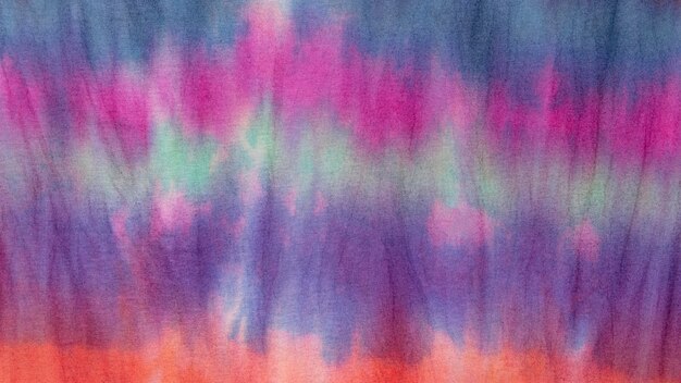 Multicolored gradient tie-dye fabric surface