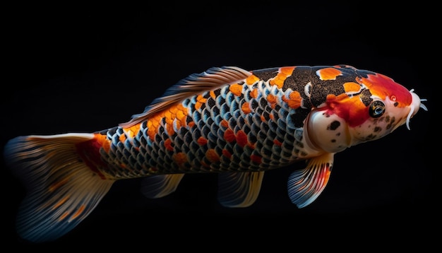 Free photo multicolored koi carp swimming in ornate pond generated by ai