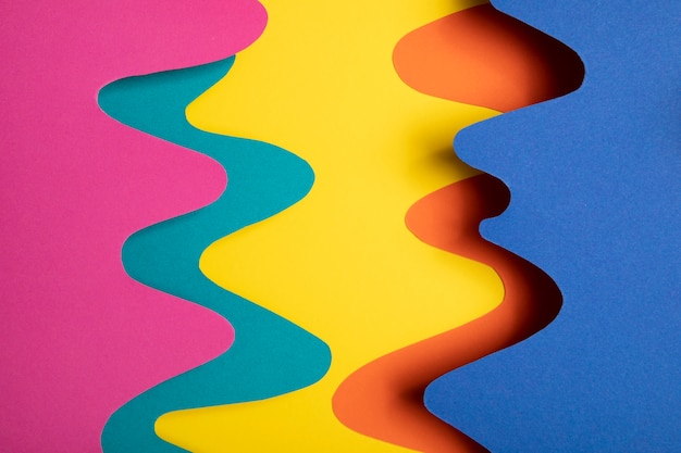 Multicolored psychedelic paper shapes