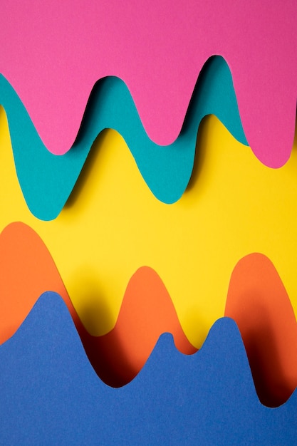 Free photo multicolored psychedelic paper shapes