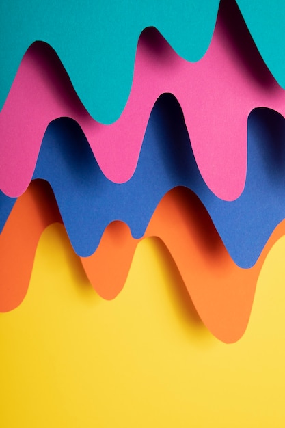 Free photo multicolored psychedelic paper shapes