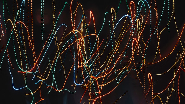 Multicolored trails of neon lights