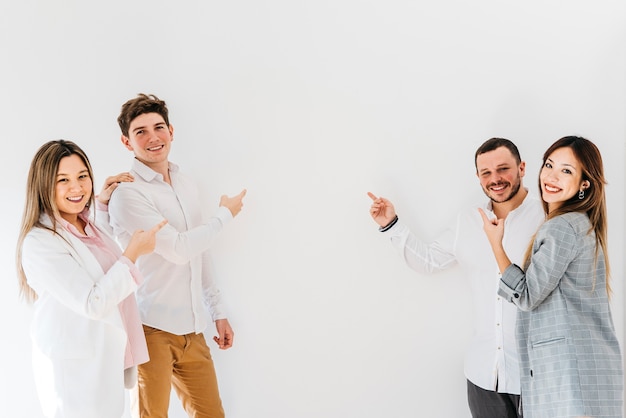 Multiracial group of coworkers attracting attention