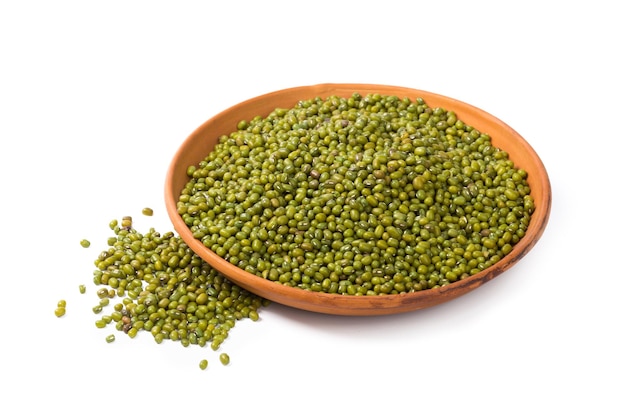 Mung beans isolated on white background