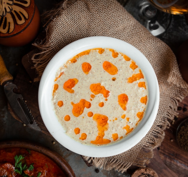 mushroom soup on the table