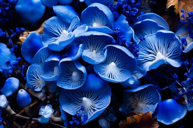 Free Photo mushrooms growing  in forest