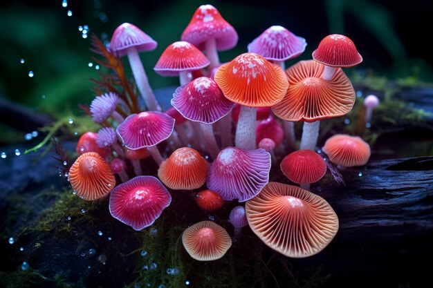 Mushrooms growing in forest