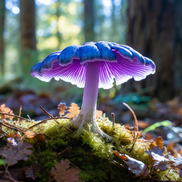 Free photo mushrooms growing in forest