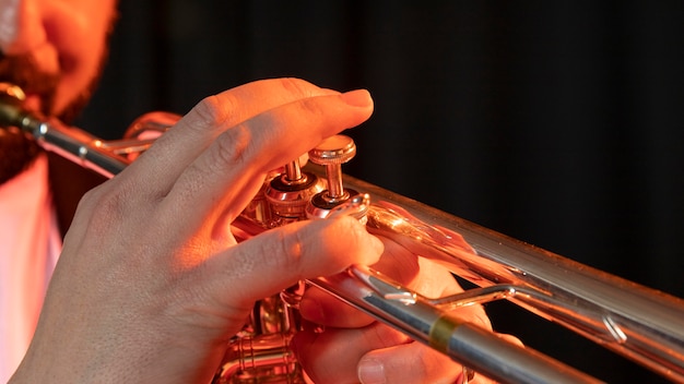 Free photo musician celebrating jazz day