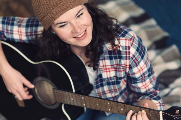 Musician with guitar