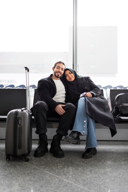 Muslim couple traveling together