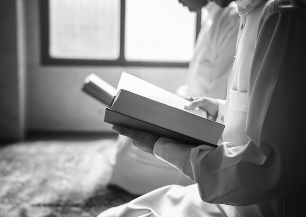 Muslims reading from the quran