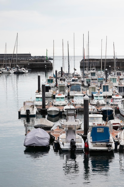 Free photo mutriku city port with boats