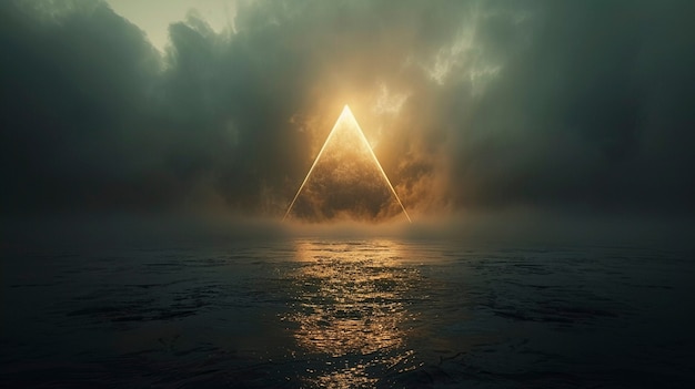 Free photo mysterious bermuda triangle area with fantasy aesthetic