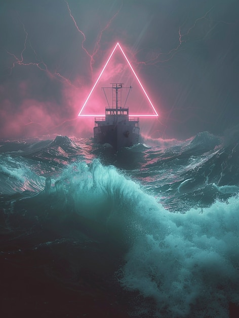 Free Photo mysterious bermuda triangle area with fantasy aesthetic