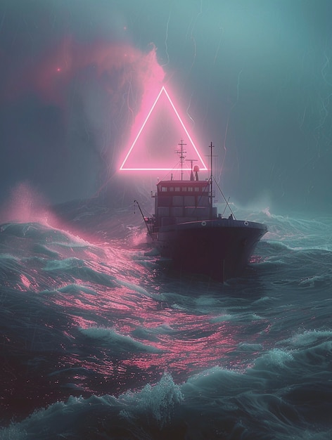 Mysterious bermuda triangle area with fantasy aesthetic