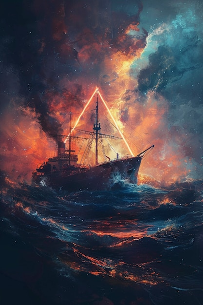 Free photo mysterious bermuda triangle area with fantasy aesthetic