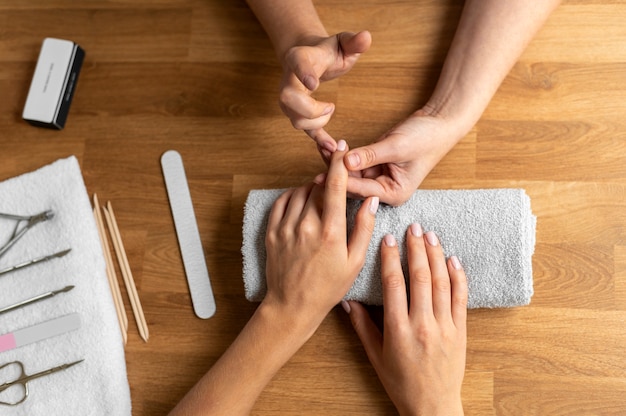 Nail care concept with tools