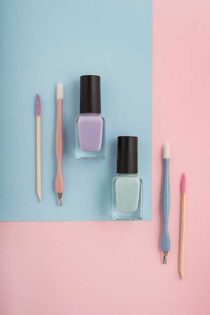 Free photo nail care products arrangement