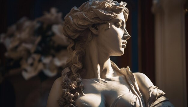 Naked female sculpture symbol of beauty and sensuality generated by AI