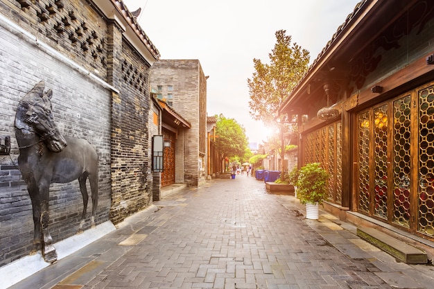 Free Photo narrow chinese town china old house