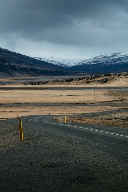 Free photo narrow road in a field