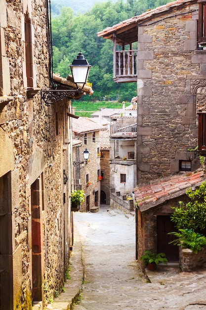 narrow street of old Catalan village