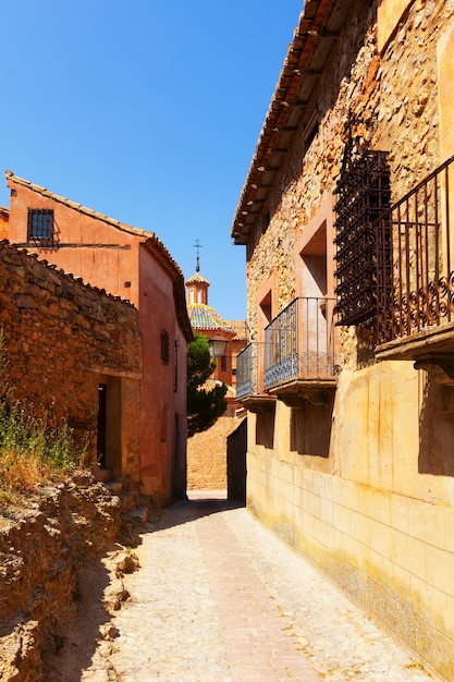 Narrow street of old town in summer