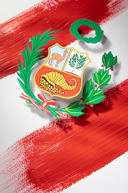 National peru flag with symbol