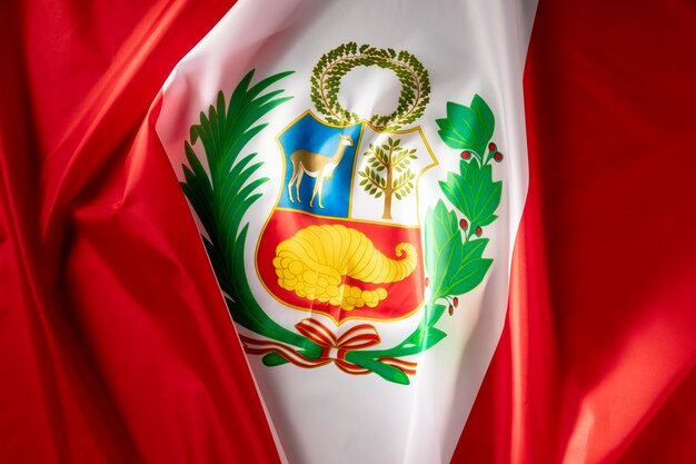 National peru flag with symbol