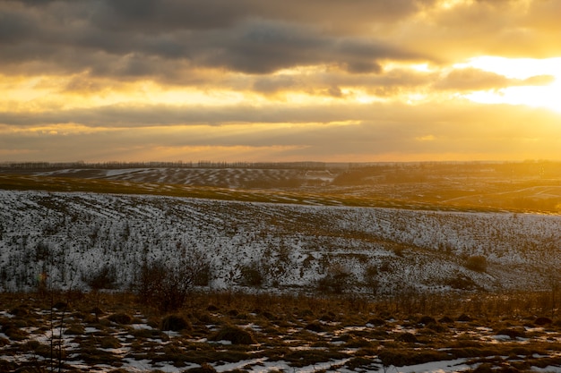 Natural beautiful winter landscape