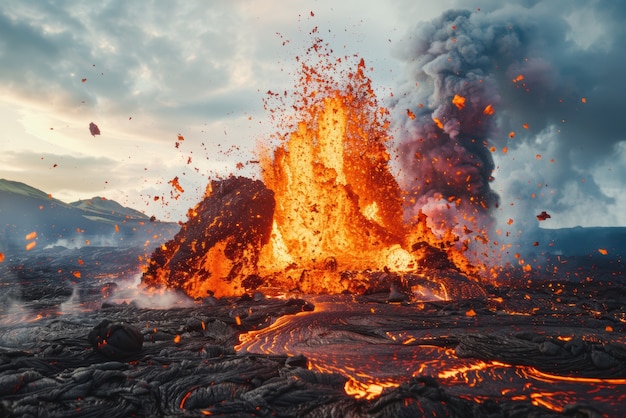 Natural disaster volcanic eruption