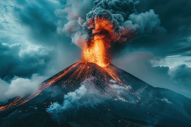 Free photo natural disaster volcanic eruption