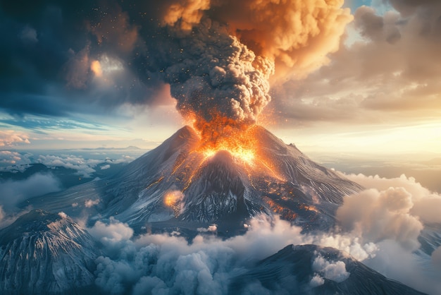 Free photo natural disaster volcanic eruption