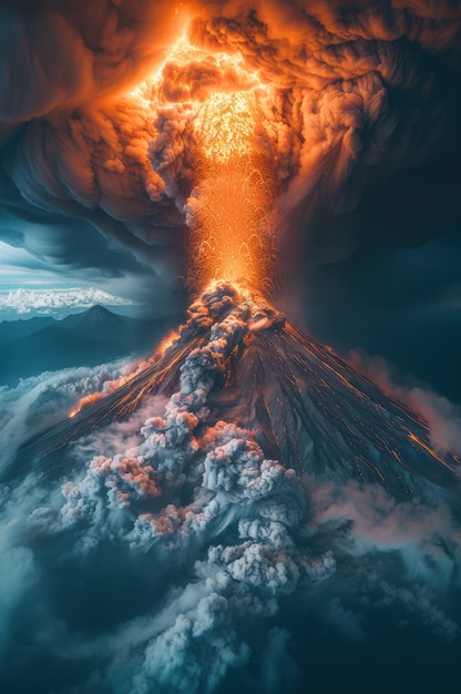 Free Photo natural disaster volcanic eruption