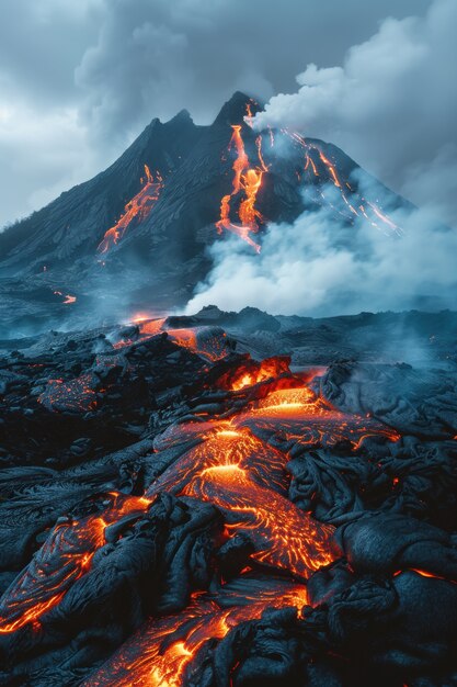 Natural disaster volcanic eruption