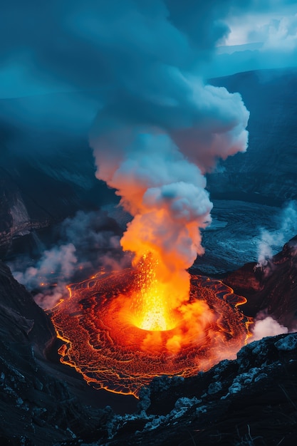 Free photo natural disaster volcanic eruption