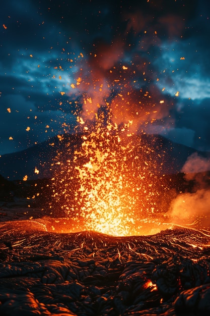 Free photo natural disaster volcanic eruption