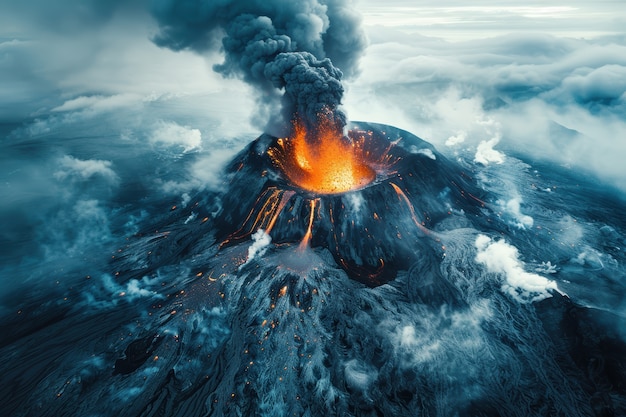 Free Photo natural disaster volcanic eruption