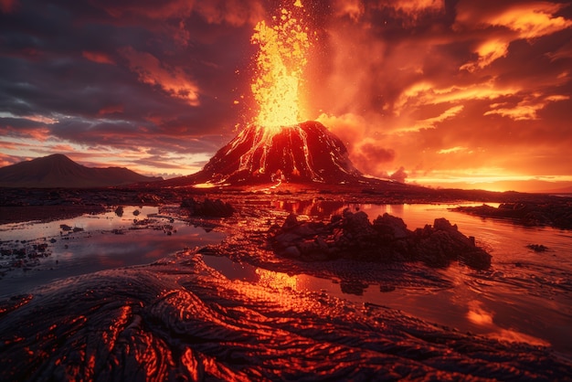 Free photo natural disaster volcanic eruption