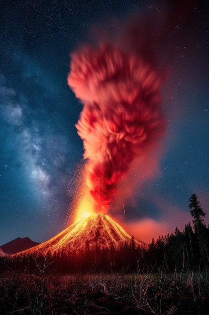 Free Photo natural disaster volcanic eruption